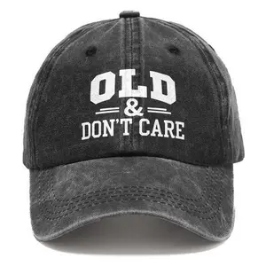 Funny "OLD & DON'T CARE" Cap – Retro Distressed Adjustable Hat for Men & Women