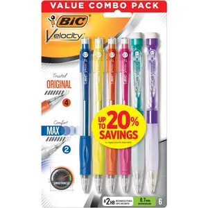 BIC Velocity Original and Max Mechanical Pencil Combo Pack, 0.7mm, 6 Count
