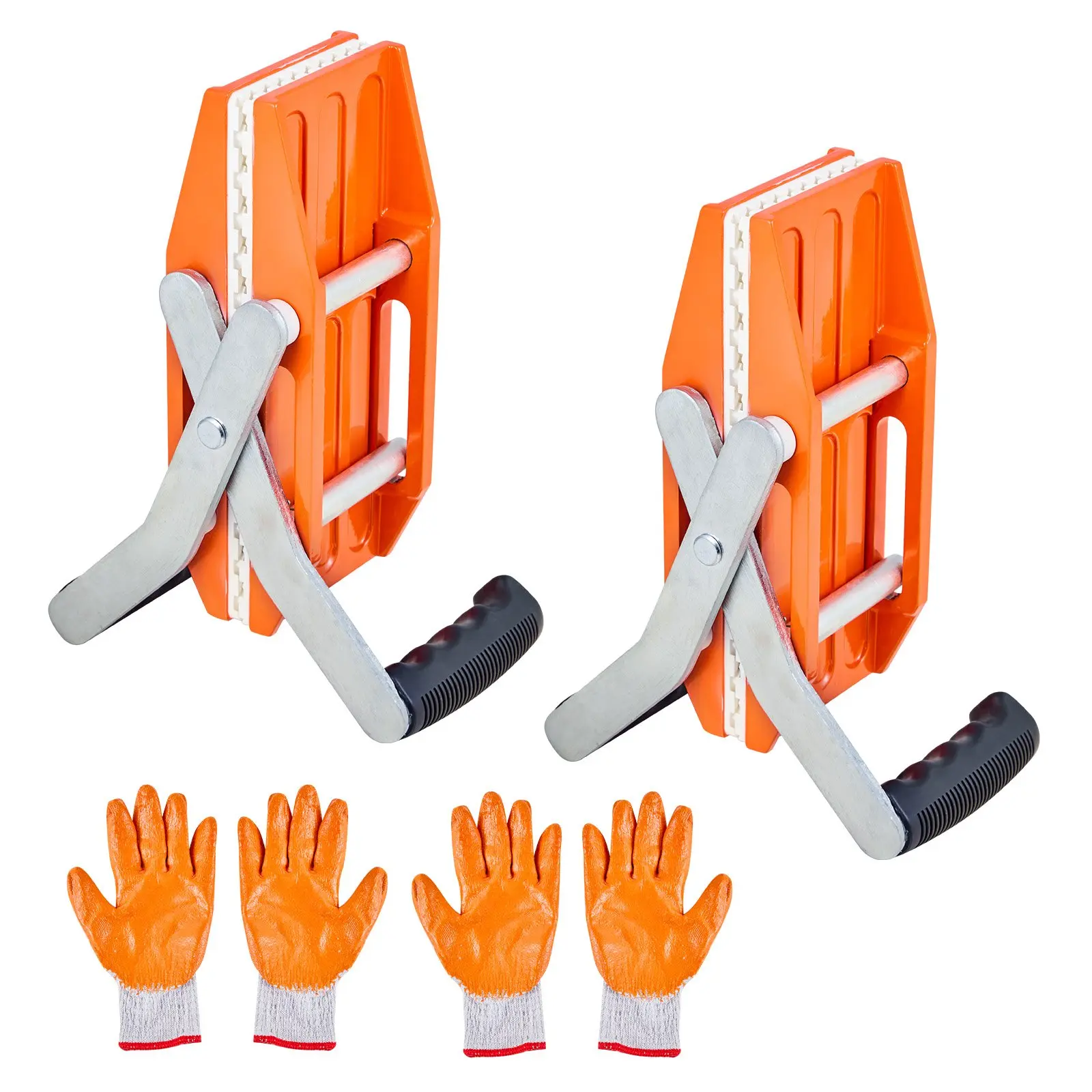 【FathersDayGift】VEVOR Double Handed Stone Carrying Clamps, 660 lbs Load Capacity, 2 Pack Granite Panel Carriers Lifting Tools with Rubber-lined (0-2.36 Inches), Heavy Duty lifting Clamps for Plywood, Glass, GraniteSummervibes