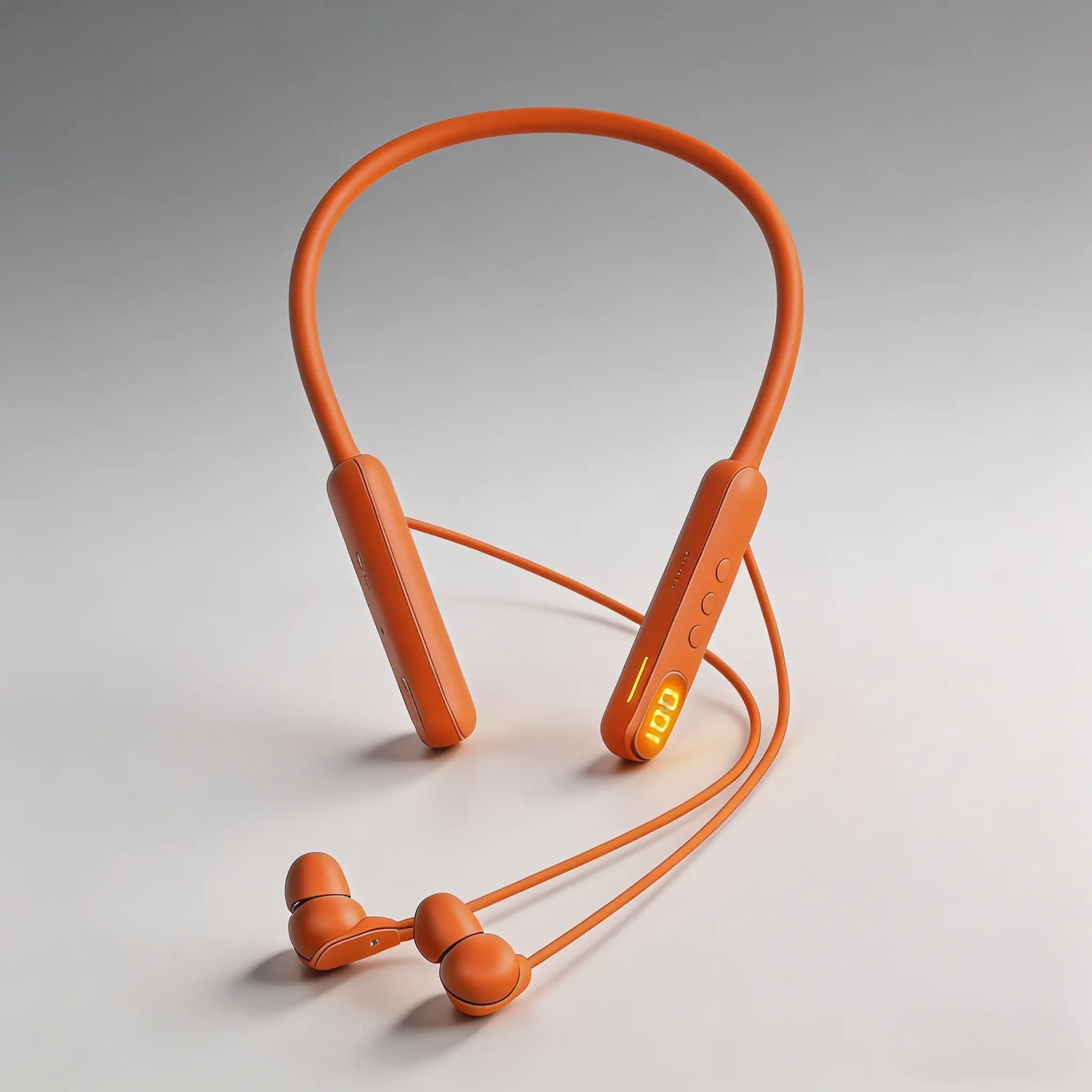 Wireless Bluetooth Neckband Earbuds - LED Display, Magnetic Detachable, Low Latency Gaming Audio, 48H Battery, Type-C Fast Charging, Portable Digital Silicone Sports Headphones for Commute, Office Smart Voice Assistant Headset with ENC ANC,Noise, Device,
