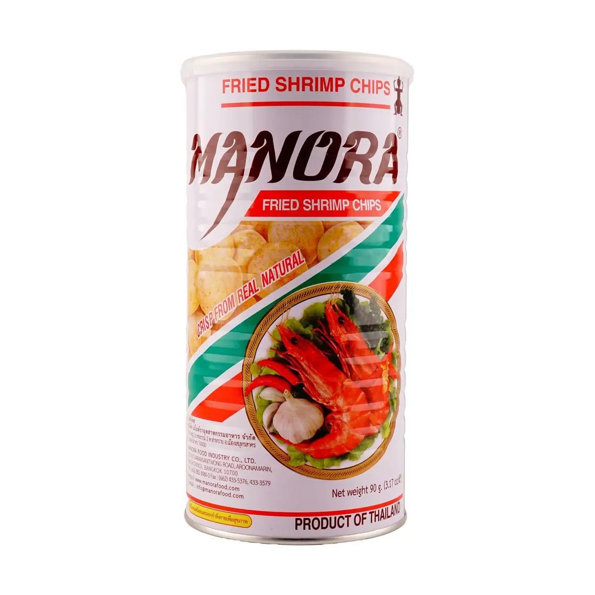 MANORA Shrimp Crisps 90g - Authentic Thai Snack, Crispy Prawn Crackers, Popular Halal Food, Classic Must-Buy Treat