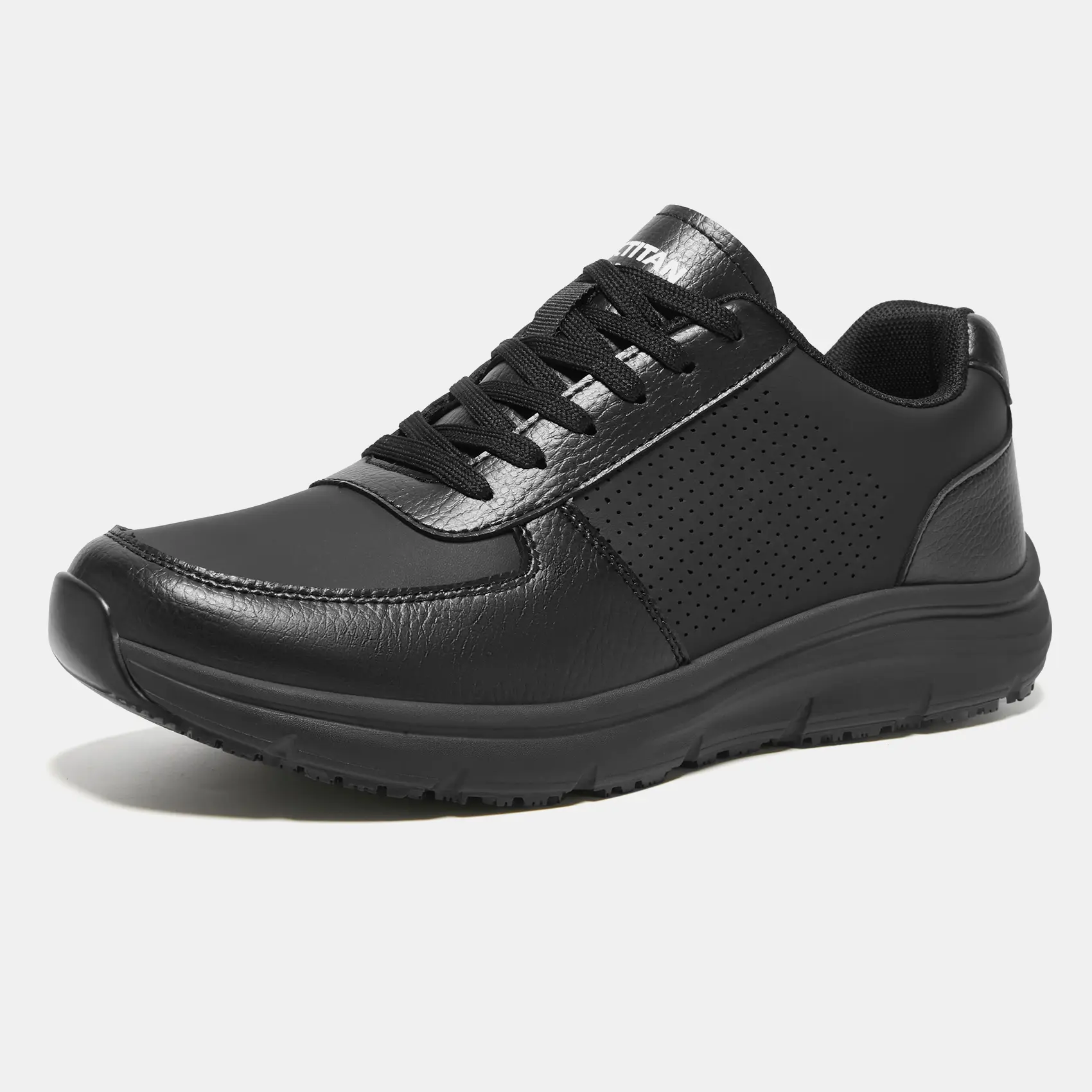 Women's Non Slip Work Sneakers Waterproof  Leather Slip on Food Service Work Shoes, Comfortable Mens Slip Resistant Chef Shoes for Restaurant Food Service, Lightweight Walking Shoes, Black, Breathable Leather, zapatos para hombres