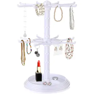 Stand Organizer Rotating Necklace Holder Two Tiers Spinner  Bracelets Display