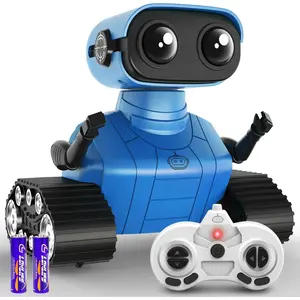 Robot Toys for Boys Girls, Rechargeable Remote Control Emo Robots with Auto-Demonstration, Flexible Head & Arms, Dance Moves, Music, Shining LED Eyes for 5+ Years Old Kids