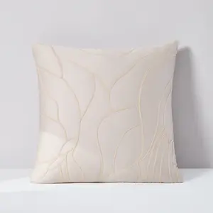 Lush Decor x Chuks Collins Kinoko Decorative Pillow Cover 20"x20" Cotton with Embroidery All Seasons Modern Textured Accent