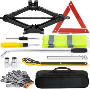 Jack Kit 2 Ton (4,409 lbs) Portable Scissor Jack for , Tire Jack Changing Kit with Lug Wrench, Black