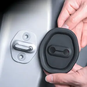 4/8pcs Silicone Door Lock Covers - Thick Anti-Collision & Noise Reduction,Rust-Proof Protective Pads for Car Doors,Fit for All Vehicle Models,Durable Black Design with Easy Installation,Vehicle Door Protection,Sleek Car Accessory,Flexible Protection
