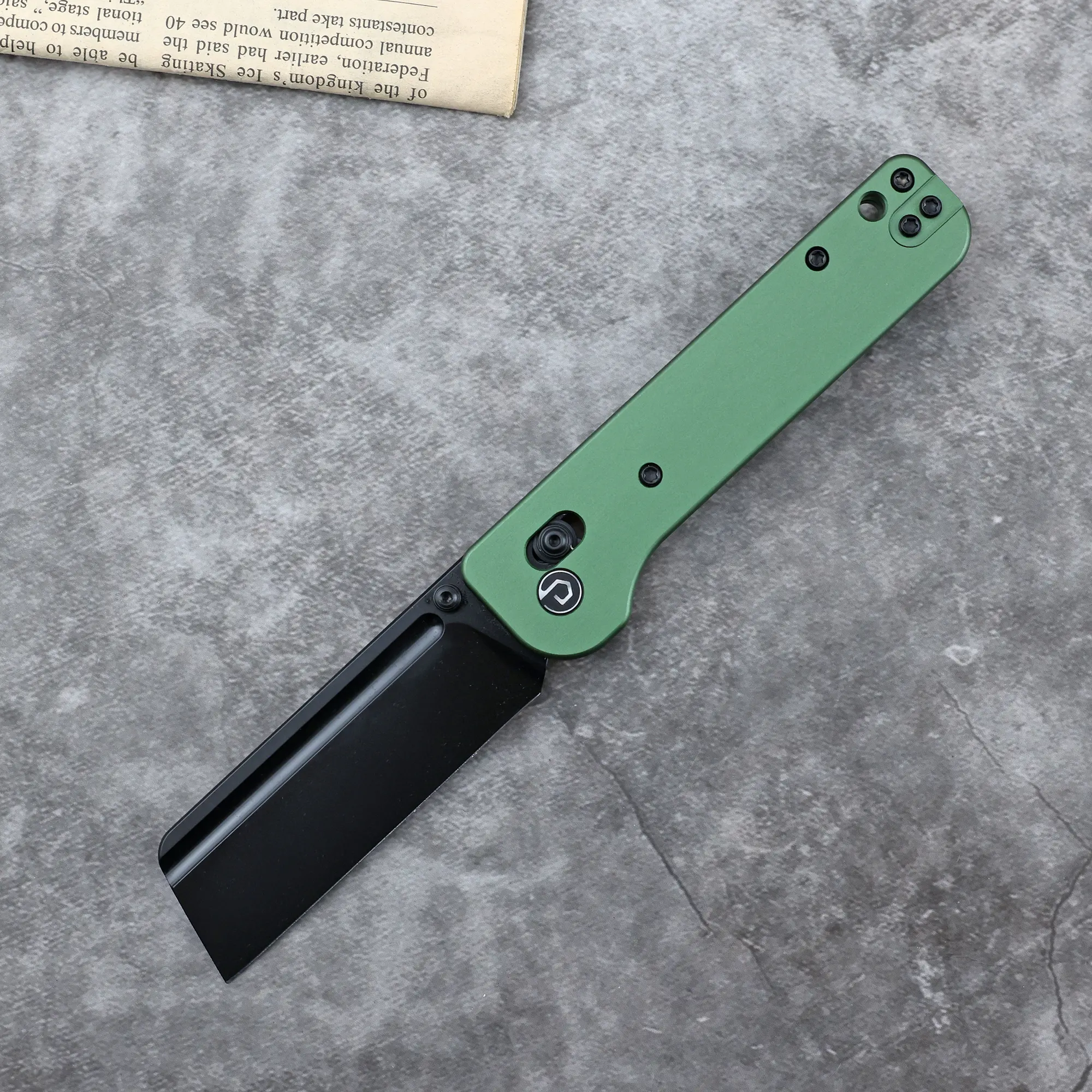 DEFCON Knives DBAR 7.5 Inches Pocket Knife for Adults, Manual Folding Survival Equipment with Aluminium Handle, Ambidextrous Lock & Sheepfoot Blade for Hunting & Camping