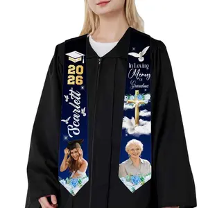 Custom Photo Graduation Stole: Personalized Class of 2026 Sash, Gift for Graduates