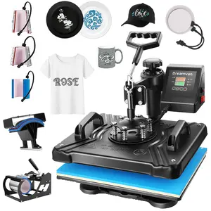 AKEYDIY 8 in 1 Heat Press Machine for t Shirts 360-Degree Swing Away Heat Press Digital Combo 12" x 15" Heat Press Machines Tumbler Heat Press Machine Sublimation Heat Transfer for T Shirts Mug Hat Plate Cap,Heat Press for Beginners