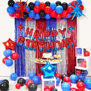 Spider Theme Balloon Arch Kit Birthday Decorations Party Supplies, Happy Birthday Wall Decor