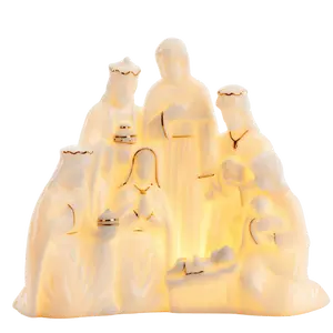 Ceramic LED Holy Nativity Figure