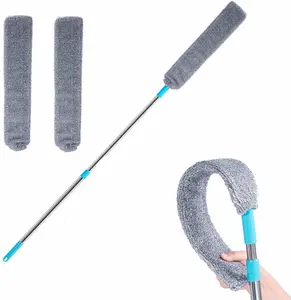 Bendable & Retractable Microfiber Gap Dust Cleaner Brush with Steel Pole – Extendable 31.5"-59" Washable Dusting Tool for Under Appliances, Sofa, Bed & Furniture, Wet/Dry Household Cleaning