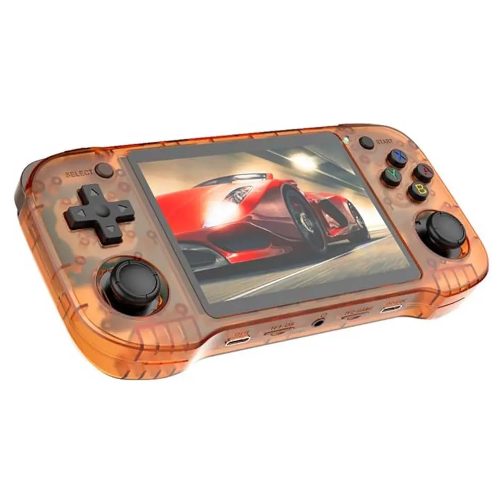 R36H Pro Max Retro Handheld Game Console - Compact Open Source Linux Device with Chips, 15000+ Games, 23+ Emulators, 4.2-in IPS Screen, 3500mAh Battery, Card Slot, Button Controls, Exclusive Horizontal Design, Orange Geek Gift for Adults, Vintage Gadgets