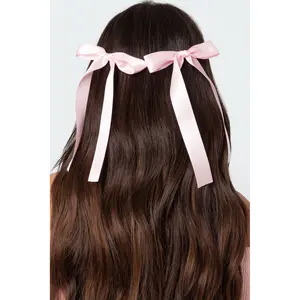 Satin Effect Ribbon Hair Clip Pack