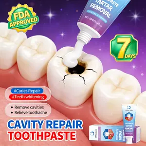 FDA-certified anti-cavity and repair toothpaste. Conquers cavities, repairs tooth decay, removes plaque, and provides gentle, long-lasting gum protection.