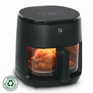 CookWithWillow - Non-Toxic 5QT Air Fryer with Glass Bowl and Digital Display, Large Touchscreen Air Fryer Oven, Dishwasher Safe Made with 99% Recycled Plastic - 1500W
