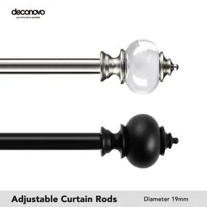 Curtain Rod — Deconovo Decorative Adjustable Single Window Curtain Rod Set showerrod