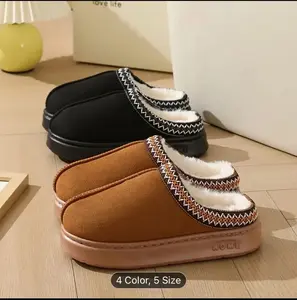 Fuzzy Platform Slippers Soft Plush Winter House Shoes Thick Sole Height Boost Non Slip Indoor Outdoor Cozy Faux Fur Design