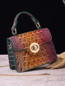 Vintage Crocodile Pattern Handbag, Multi-Color Crossbody Shoulder Bag for Women, Perfect for Various Occasions, Ideal Gift Choice