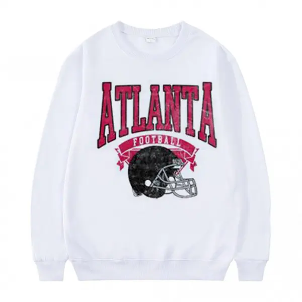 Vintage Football Sweatshirt Hometown Team Pullovers Sublimation Print Long Sleeve Casual Fabric Menswear Soft Cozy Retro Style Comfortable All-Season Wear Day Biker