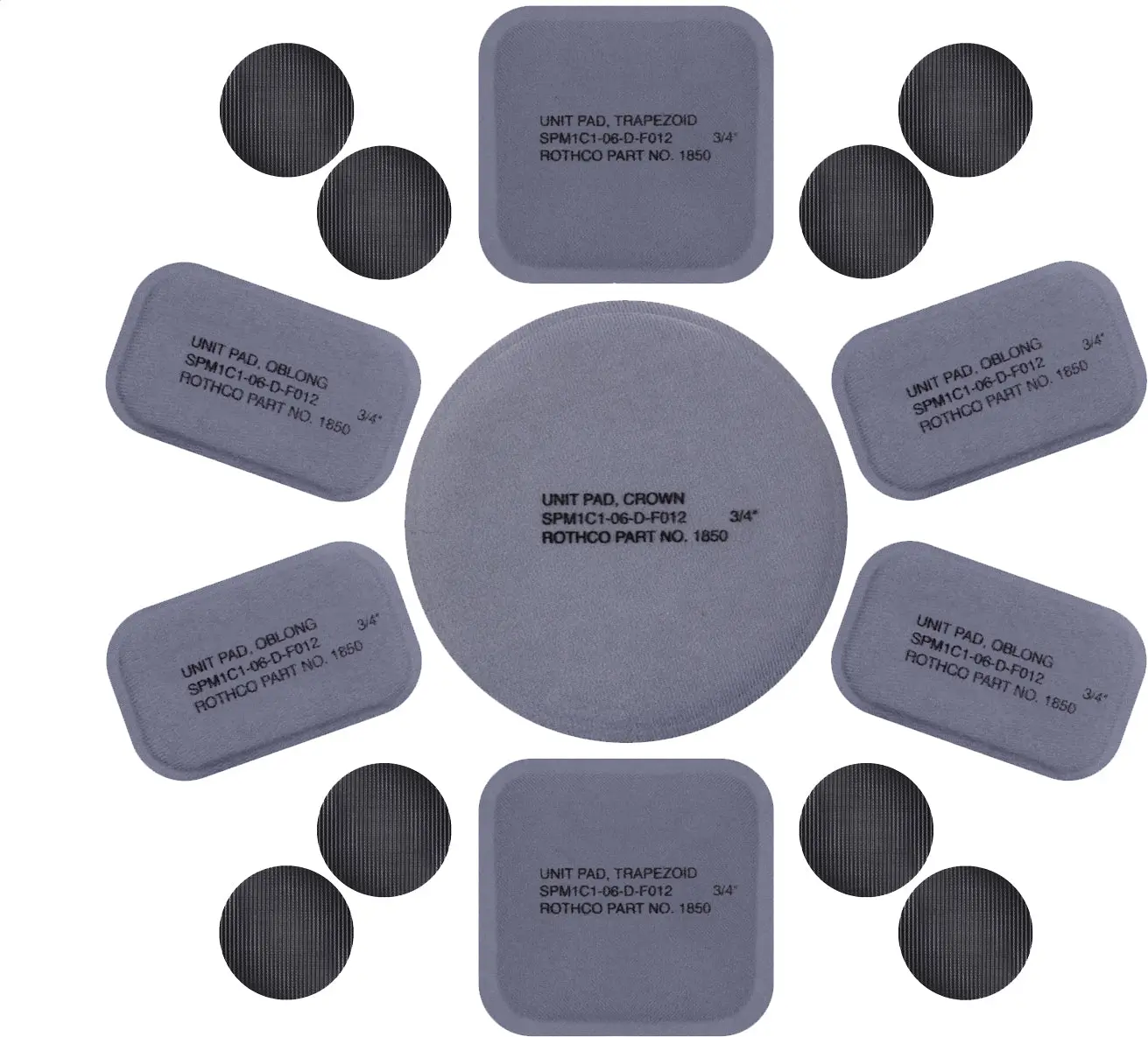 12-Piece Removable Tactical Helmet Replacement Pads Gear Set - 3/4" Thick EVA Foam, 8 Hook Pieces with Stamped Specs, Adhesive Hooks for Head Sports & Outdoor Helmets