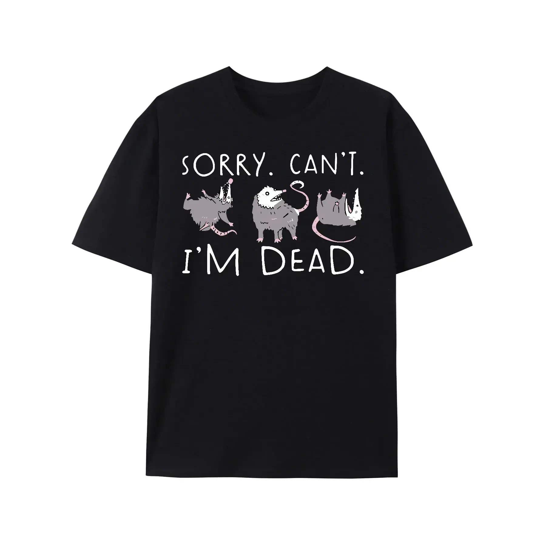 Possum T Shirt for Opossum Lover Funny Graphic T-Shirt Anxiety Attack T Shirts Cotton Short Sleeve Graphic T Shirts Streetwear