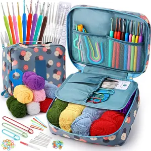 Crochet Kit for Beginners, 102 PCS Crocheting Kit Beginner, Crochet Starter Set with Crochet Yarn Gifts for Adults Teen Girls Mom Grandma Beginner Traveler
