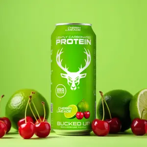 Bucked Up Ready-to-Drink Lightly-Carbonated Protein Soda | 1 Case (12 Cans, 16 oz each) | Protein Isolate, 100 Calories, Zero Sugar