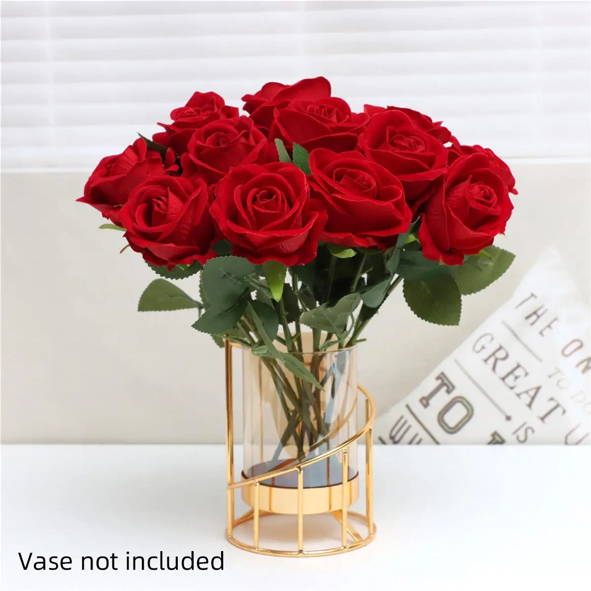 Artificial Rose Flower, 12pcs Creative Diy Spring Romantic Decorative Flower for Wedding Centerpieces Bouquet Home Decoration, Home Decor Ornaments, S