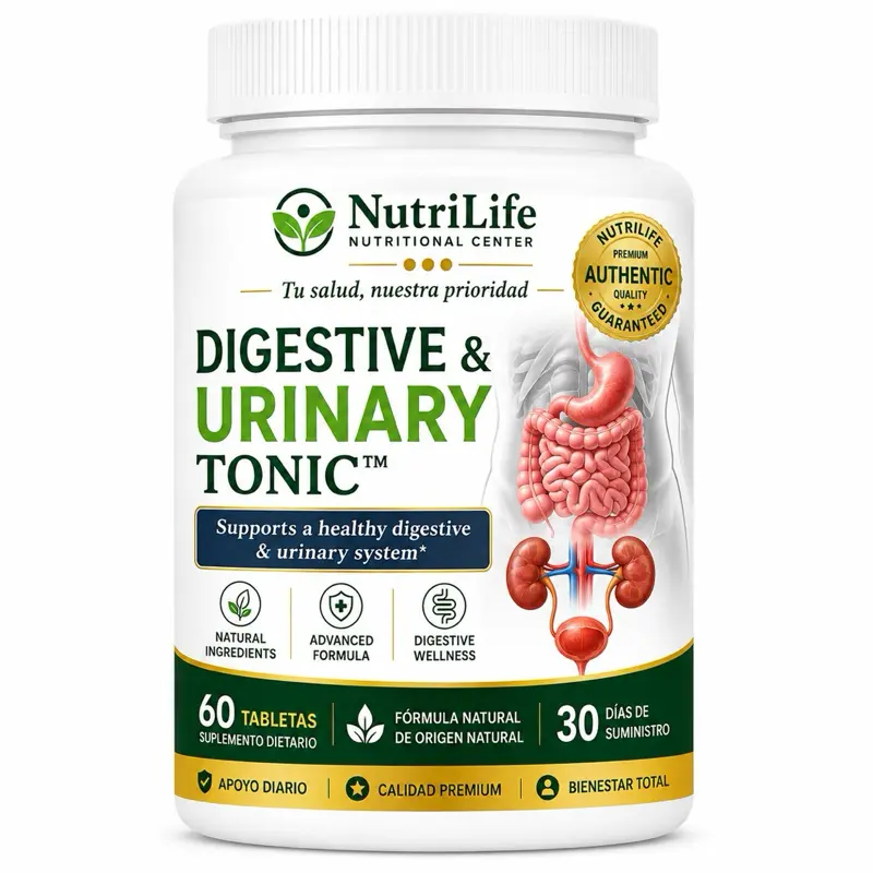 Herbal Blend Tonic - 60-Tablet Vegetarian-Safe Supplement for Digestive and Urinary Care, Health and Nutrition Wellness Support