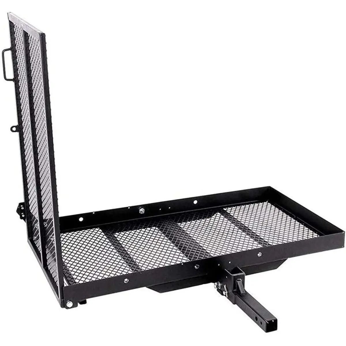 New Mobility Carrier Ramp Hitch Mounted 46.2 x 26.8 x 38.7 500 lbs for Wheelchair Electric Scooter Medical Disability with Rack Ramp Capacity Steel w/3" Rail Fit 2" Hitch Receiver SUV Truck Van Car-TK