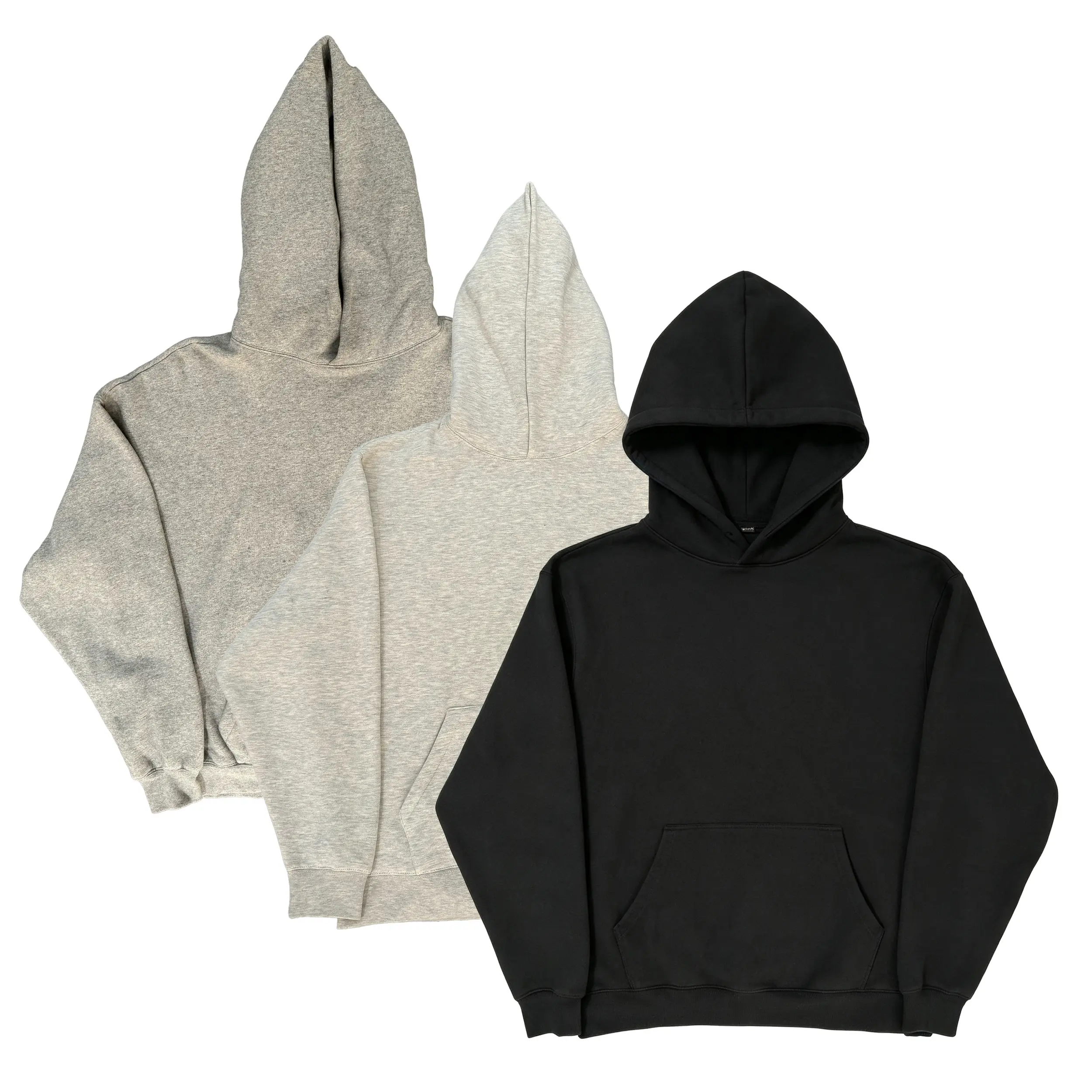 Men's Oversized Knit Pullover Hoodie - Retro Loose-Fit Breathable Solid Medium-Length Streetwear Sweatshirt, Soft Long-Sleeve Aesthetic Casual Top for Spring/Autumn, Light/Dark Gray Menswear, Matching Jeans, Original
