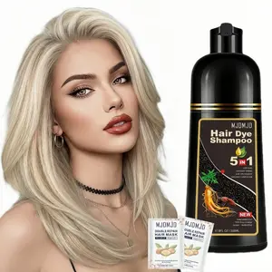 Hair Dye Shampoo 5-in-1,Golden Brown Semi-Permanent Gray Hair Coverage,Color Depositing Shampoo for Women & Men,PPD Free,Vegan,Ammonia-Free,champu para teñir el cabello,Colors in Minutes,Easy to Use