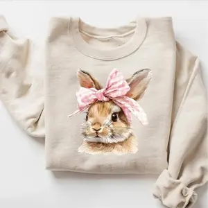 UrbanHalo - Easter Bunny Sweatshirt or T-Shirt, Retro Sweater, Easter Bunny Sweater, Cute Bunny Easter Day Gift, Bunny Sweatshirt