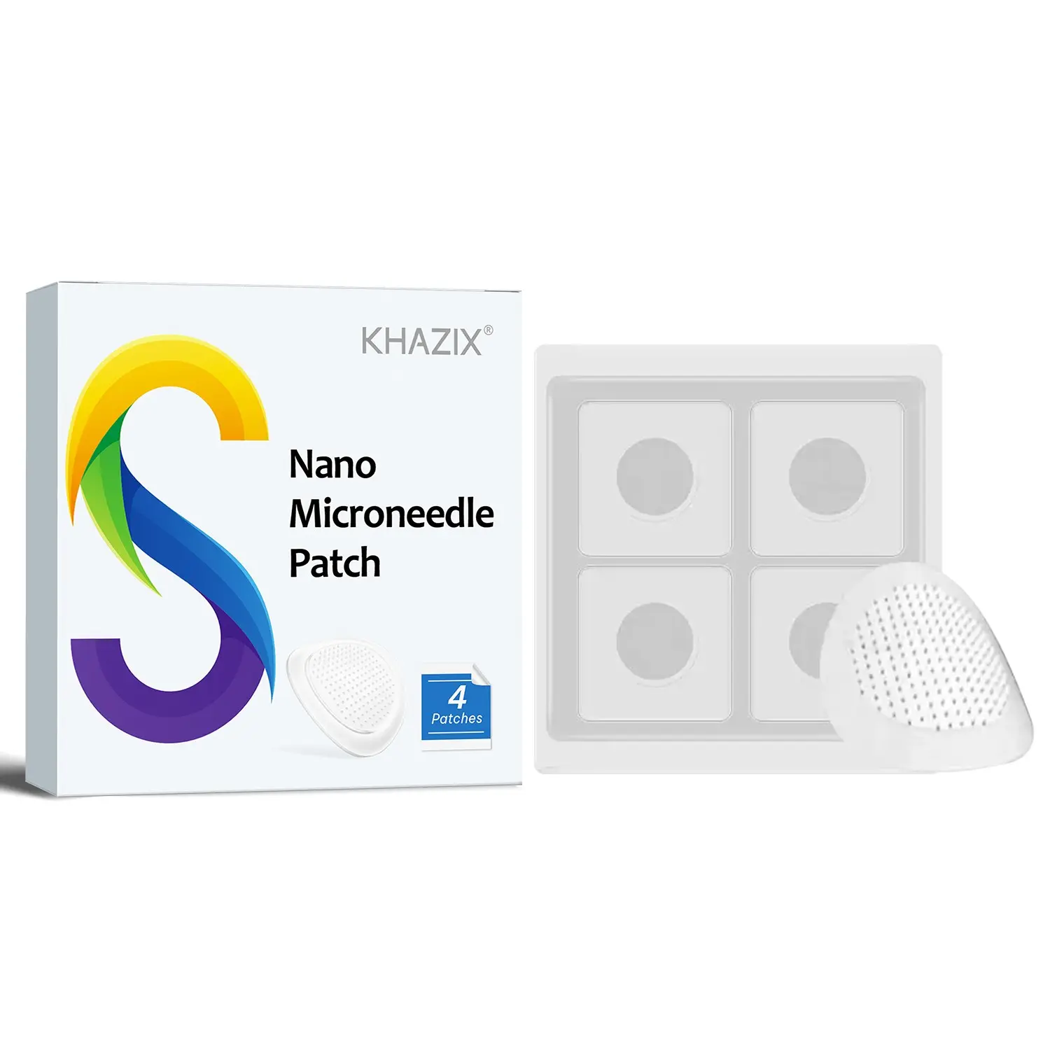 KHAZIX Nano Microneedle Patch, Ultra-Thin & Gentle Skin Care Patch, Skin Repair, 4 Patches Pack, Single Item, 12 Months Shelf Life