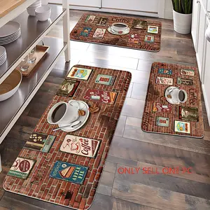 Popular Choice, 1pc, home decoration, bathroom floor mats, bathroom anti-skid mats, Bathroom decorative mat, kitchen decoration, kitchen floor mats, coffee pattern floor mats, Bohemian theme floor mats, soft and comfortable, and can relieve fatigue