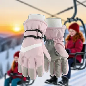 Children's pink ski gloves, Warm Waterproof Snow Mitts, Winter Windproof Gloves for Boys & Girls, Ages 4-12, Perfect Holiday Gift