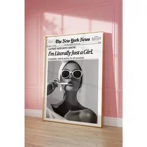 Trendy Newspaper Print, New YorkTimes Wall Art, Bathroom Wall Poster, Girl Dorm Room Decor
