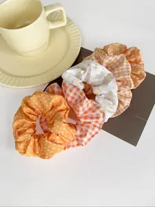 Colorblock Polka Dot & Plaid Print Scrunchie, Cute Hair Tie for Women & Girls, Minimalist Headwear Suitable for Thick Hair, Fashion Hair Accessories for Party, Daily Clothing Decor, Scrunchies