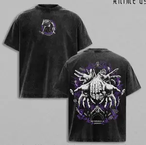 Mahito Jujutsu Kaisen Washed T Shirt | Self-Embodiment of Perfection Curse Graphic Tee | Dark Hands Transformation Anime Streetwear | Oversized Heavy Cotton Gift for JJK Fans MYY