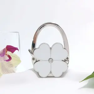 Four Leaf Foldable Handbag, Clover Design Foldable Purse Holder for Table, Purse Hook for Table, Portable Bag Holder - Folding Handbag Hanger, Portability, Easy Storage | Hangs Almost Anywhere