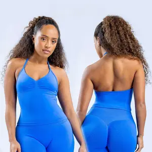 (Free shipping) Impact Longline Strappy Top & Shorts/Leggings Set – Seamless Sculpted Fit with Cross-Back Support Bra & Booty-Lifting Bottoms Workout Ribbed Fitness Clothes