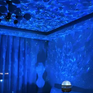 LED water wave light - remote control, adjustable brightness and mode, perfect for Christmas, Halloween decoration, environmental lighting and festive atmosphere, birthday decoration