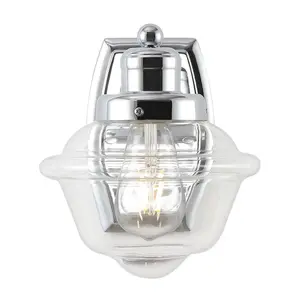 JONATHAN Y Orleans Coastal Iron/Glass schoolhouse LED Vanity Light; for Living Room,Bedroom, Kitchen, Office