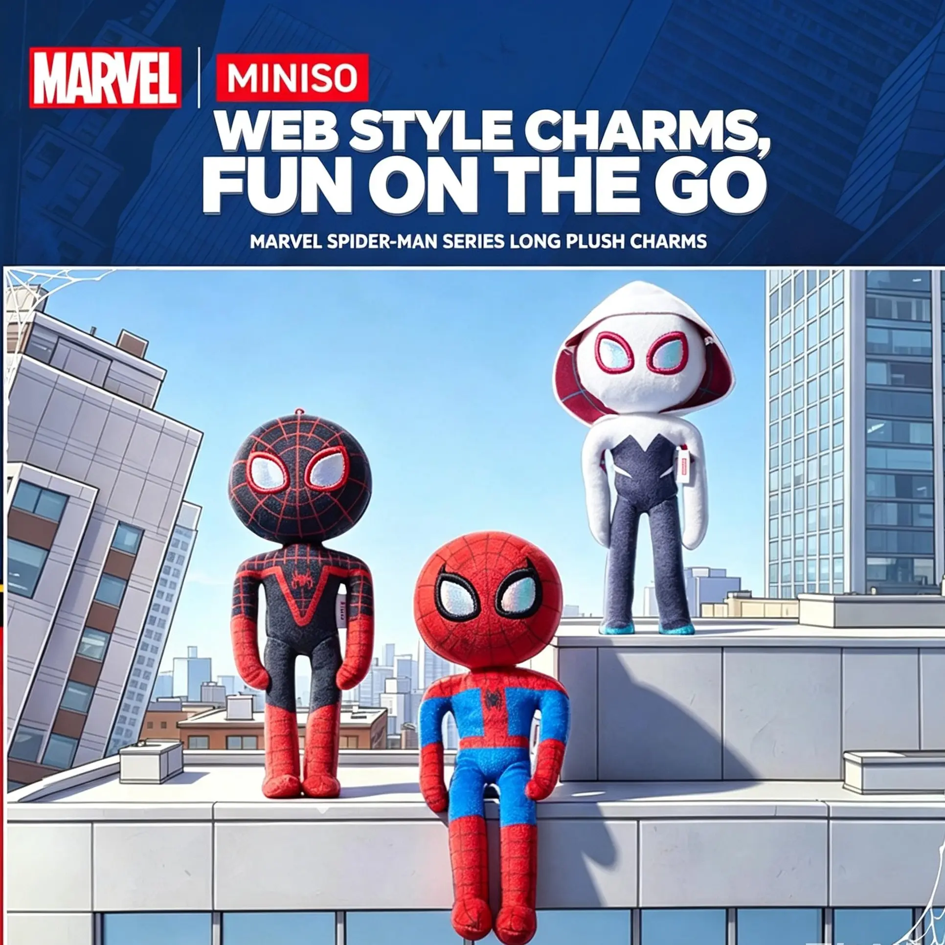 Marvel Spider-Man Series Unisex Polyester Plush Toy, Cute Spider Bag Pendant, Portable Collectible Accessory, Back-to-School Creative Gift