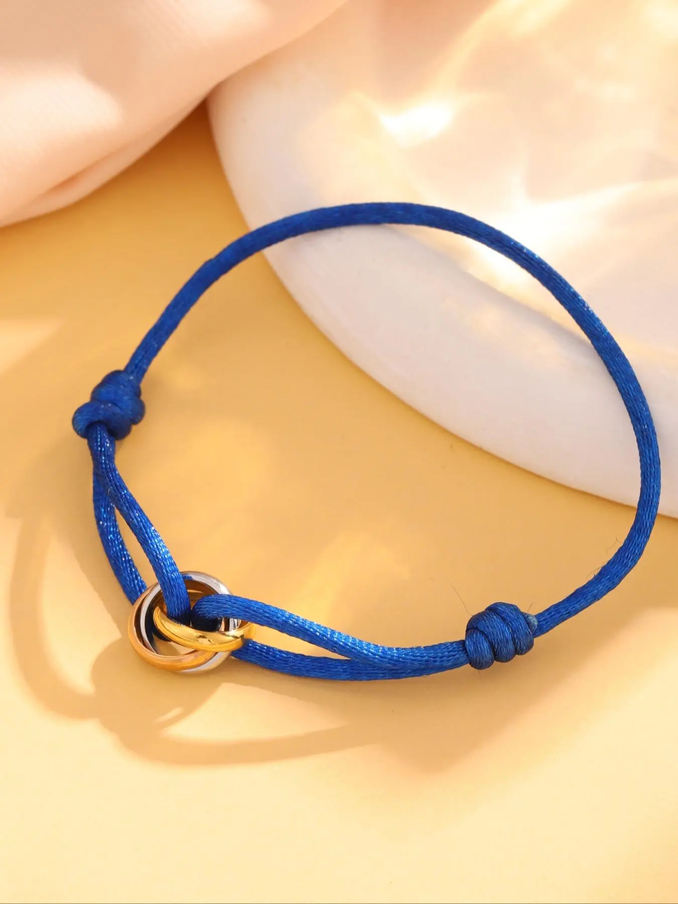 Stainless Steel Knot Design Bangle, Fashionable Minimalist Matching Blue Bracelet for Women & Men, Trendy All-match & Exquisite Jewelry for Birthday Gift, Stainless Steel Bracelets, Trendy Bangles, Knotted Bracelet Jewelry