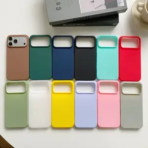 Suitable for iPhone17 Matte TPU Soft Case Anti-fall Apple 17promax Phone Case Solid Color Silicone Protective Cover