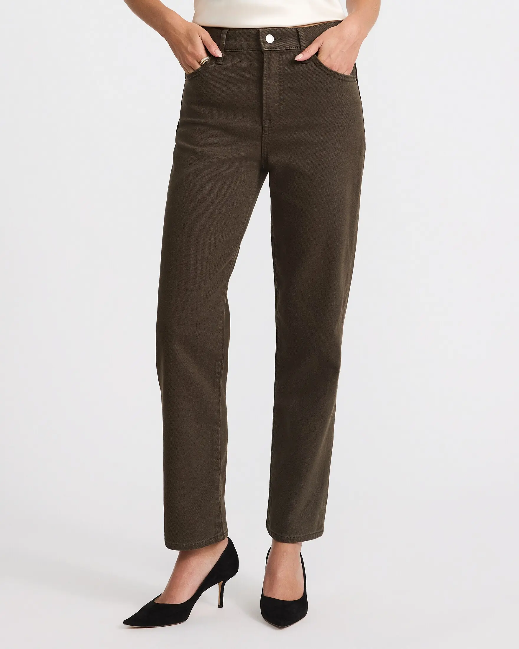 Express High Waisted Straight Ankle Jeans
