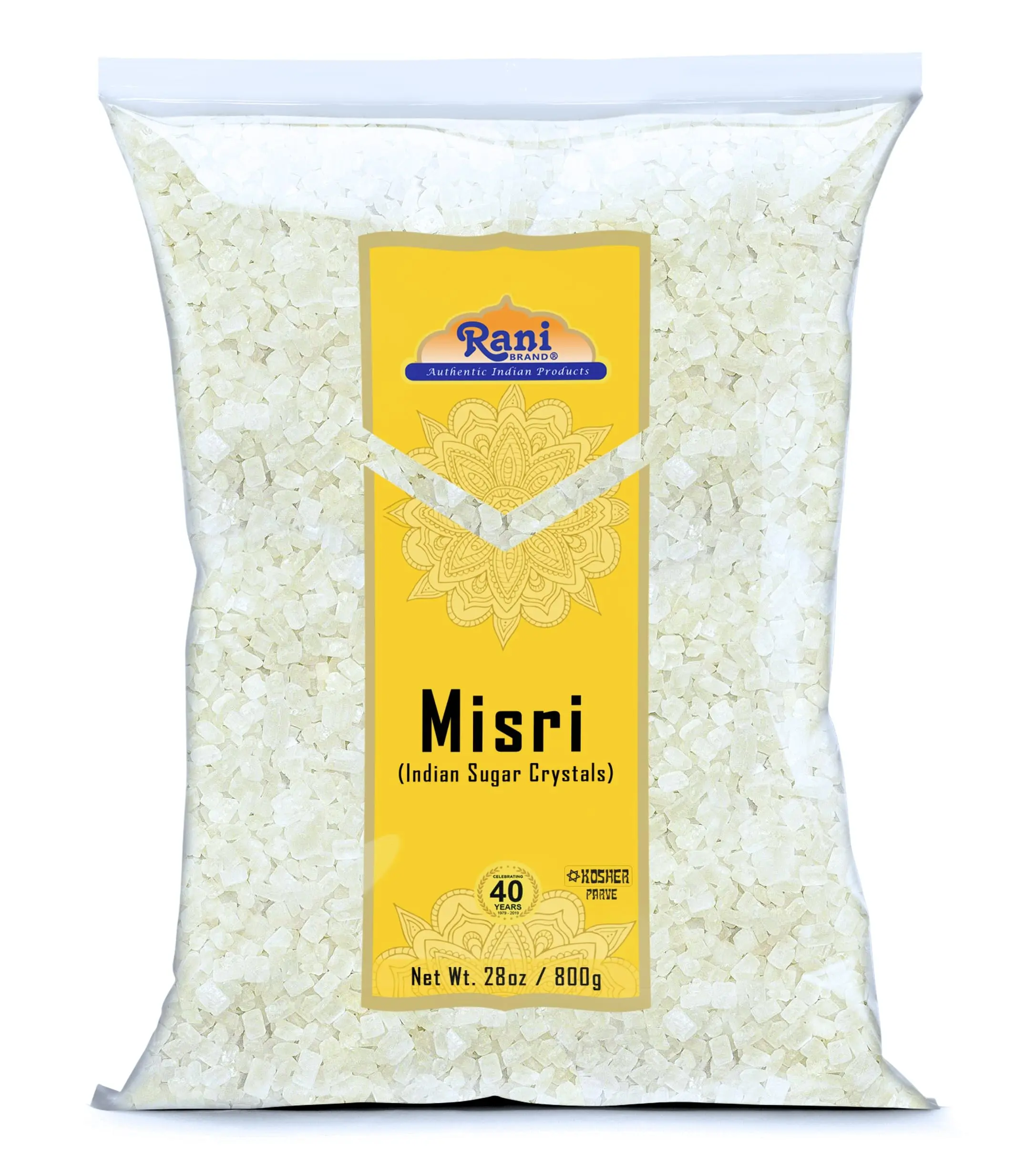 Rani Misri (Indian Sugar Crystals) 28oz (800g) ~ All Natural | Gluten Friendly | No Colors | Vegan | Kosher | Indian Origin